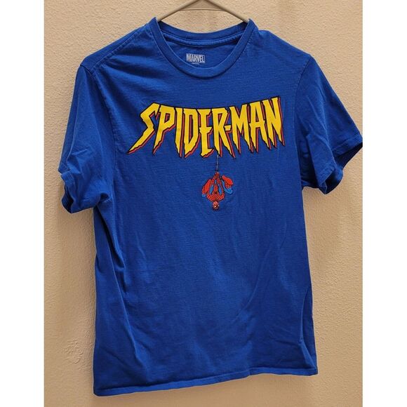 Marvel Blue spider-man shirt size Mens medium. 100% cotton. Short Sleeves - Picture 2 of 4